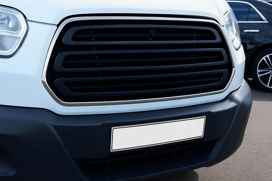Ford Transit 2014- Chromowane Obwódki Atrapy Chłodnicy (2014-2018, 2 szt, Stal Nierdzewna) OmsaLine - Włoska Stal Nierdzewna Image
