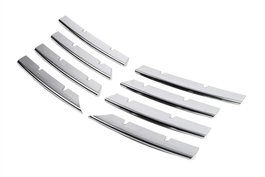 Volkswagen Passat B6 2006-2012 Chromowane Nakładki na Grill (8 szt, Stal Nierdzewna) Carmos - Turecka Stal Nierdzewna Zdjęcia 5