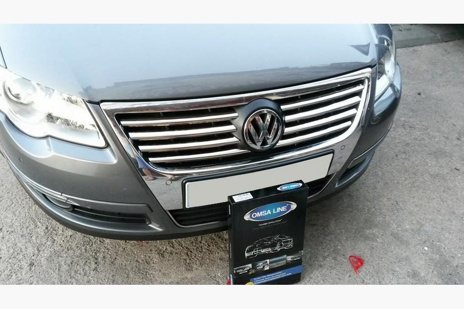 Volkswagen Passat B6 2006-2012 Chromowane Nakładki na Grill (8 szt, Stal Nierdzewna) Carmos - Turecka Stal Nierdzewna Zdjęcia 4