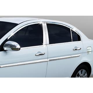Kompletny zestaw listew okiennych stal nierdzewna (14 szt.) Hyundai Accent 2006-2010 zdjęcia 1