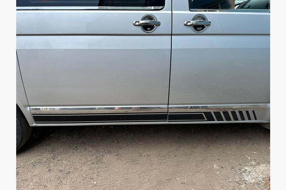 Volkswagen T5 2010-2015 Listwy Drzwiowe Stal Nierdzewna Chrom 2 Drzwi, Krótki Rozstaw Osi, OmsaLine - Włoska Stal Nierdzewna Zdjęcia 11