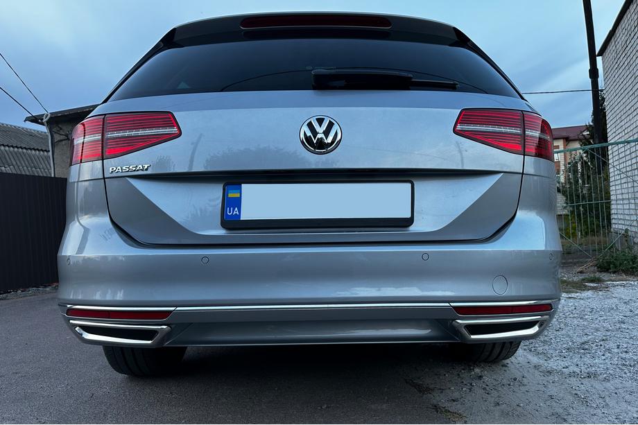Volkswagen Passat B8 2015-2023 Nakladki imitacja koncowki wydechu SD/SW (2015-2018, 2 szt, stal nierdzewna) S-Design - Włoska Stal Nierdzewna Zdjęcia 6
