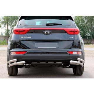 Tylny Ochraniacz Podwojne Narożniki AK003 Podwojny (Stal Nierdzewna) Kia Sportage 2015-2021 zdjęcia 1
