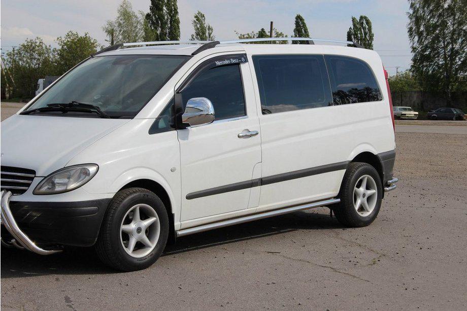 Mercedes Vito W639 2004-2014 Rury Boczne BB001 (2 szt., Stal Nierdzewna) d60, krótki/średni rozstaw osi (L1/L2) Zdjęcia 2