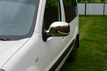 Renault Kangoo 1998-2008 Chromowane Nakładki na Lusterka (2004-2008, 2 szt) Carmos - Turecka Stal Nierdzewna zdjęcia 3