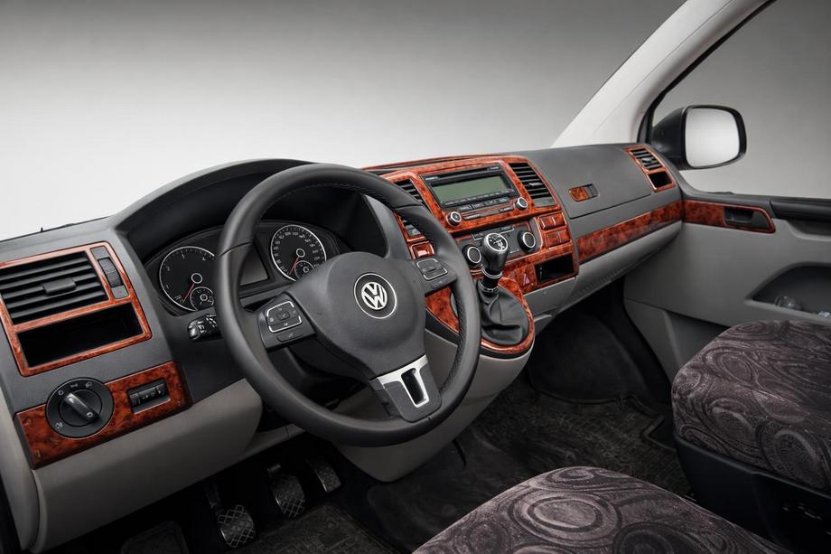 Volkswagen T5 2010-2015 Nakładki na Deskę Rozdzielczą Drewno Image