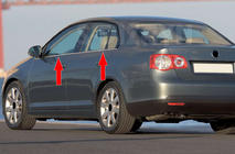 Volkswagen Jetta 2006-2011 Zewnętrzne listwy ozdobne okien stal nierdzewna (4 szt) Carmos - Turecka Stal Nierdzewna zdjęcia 1