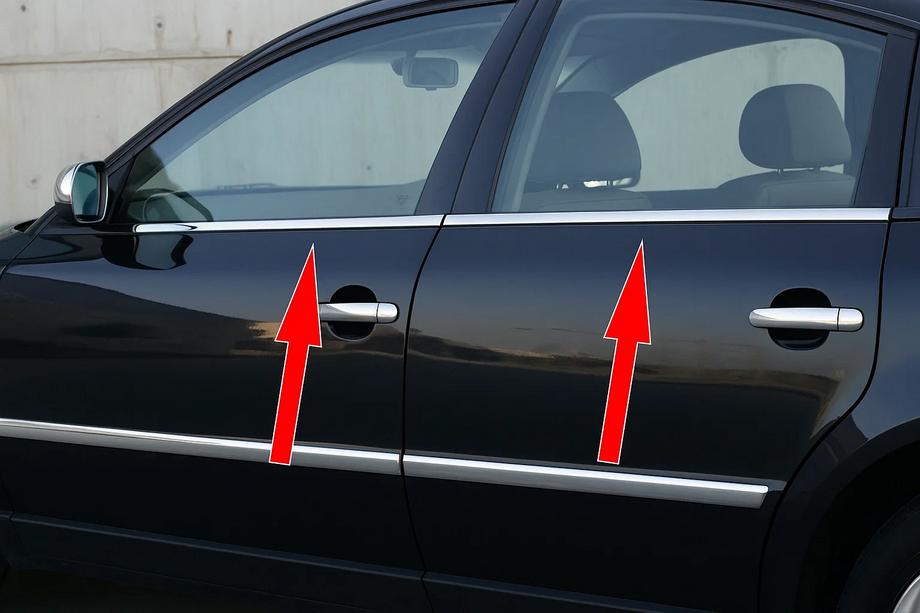 Volkswagen Passat B5 1997-2005 Zewnętrzne listwy ozdobne okien stal nierdzewna (4 szt) Image