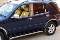 Mercedes ML W163 1997-2005 Zewnetrzne listwy okienne stal nierdzewna (6 szt) Carmos - Turecka Stal Nierdzewna zdjęcia 1