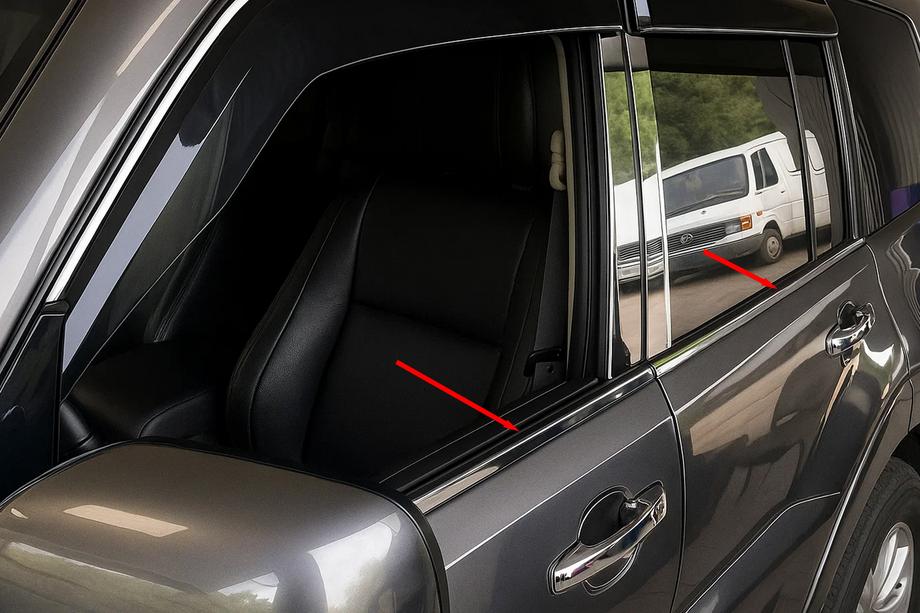 Mitsubishi Pajero Wagon IV 2006-2021 Listwy Ozdobne Okien Stal Nierdzewna (4 szt.) Image