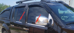 Nissan Navara 2006-2015 Zewnętrzne listwy okienne stal nierdzewna (4 szt.) zdjęcia 4