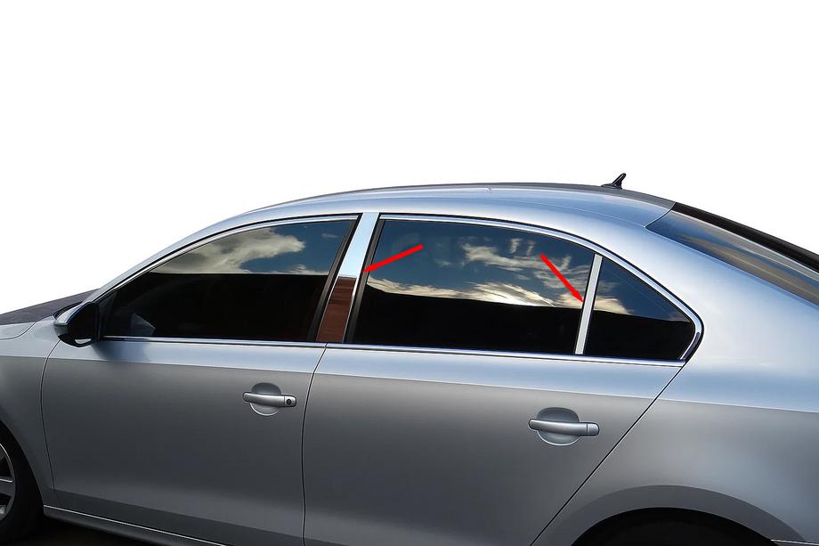 Volkswagen Jetta 2011-2018 Listwy Słupków Drzwi ze Stali Nierdzewnej Image