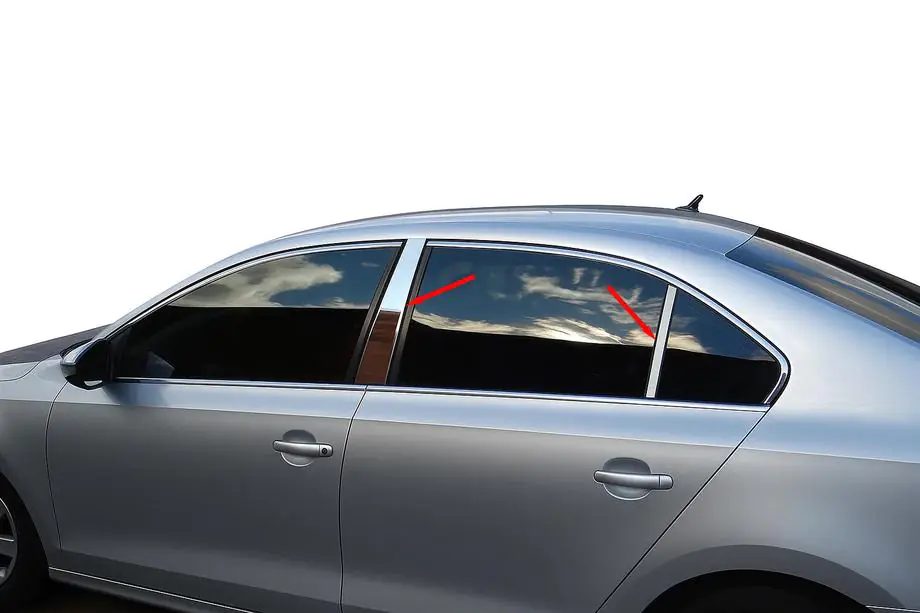 Volkswagen Jetta 2011-2018 Listwy Słupków Drzwi ze Stali Nierdzewnej Image