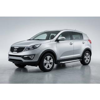 Progi Boczné Allmond Grey (2 szt., Aluminium) Kia Sportage 2010-2015 zdjęcia 1