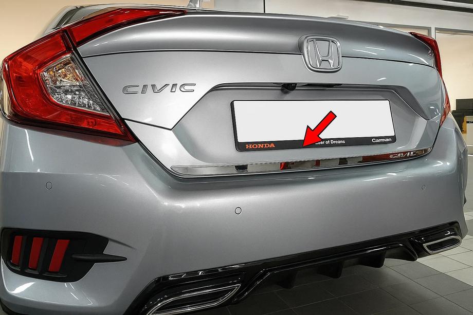 Honda Civic Sedan X 2016-2021 Listwa bagażnika stal nierdzewna Image
