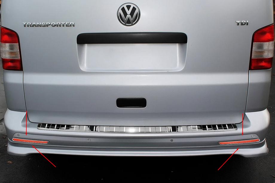 Volkswagen T6 2015-2024 Nakładki na tylne odblaski (2 szt., stal nierdzewna) Image