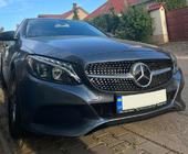 Mercedes C-class W205 2014-2021 Przedni Grill Diamond Silver (do Avantgarde/AMG-Line/C43 AMG) 2014-2018, bez kamery zdjęcia 4