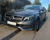 Mercedes C-class W205 2014-2021 Przedni Grill Diamond Silver (do Avantgarde/AMG-Line/C43 AMG) 2014-2018, bez kamery zdjęcia 5