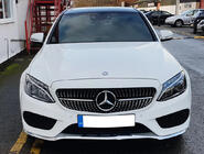 Mercedes C-class W205 2014-2021 Przedni Grill Diamond Silver (do Avantgarde/AMG-Line/C43 AMG) 2014-2018, bez kamery zdjęcia 17