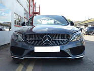 Mercedes C-class W205 2014-2021 Przedni Grill Diamond Silver (do Avantgarde/AMG-Line/C43 AMG) 2014-2018, bez kamery zdjęcia 19