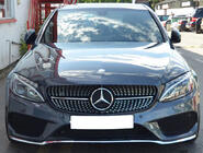 Mercedes C-class W205 2014-2021 Przedni Grill Diamond Silver (do Avantgarde/AMG-Line/C43 AMG) 2014-2018, bez kamery zdjęcia 20