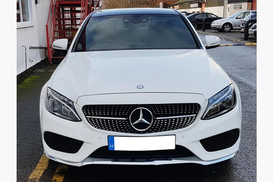Mercedes C-class W205 2014-2021 Przedni Grill Diamond Silver (do Avantgarde/AMG-Line/C43 AMG) Zdjęcia 17