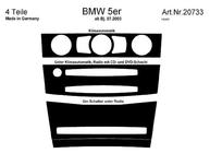 BMW 5 Series E60/E61 2003-2010 Nakładki na deskę rozdzielczą Meric zdjęcia 6