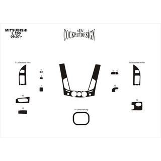 Zestaw wykończeń deski rozdzielczej (13 elementów) Mitsubishi L200 2006-2015 zdjęcia 4