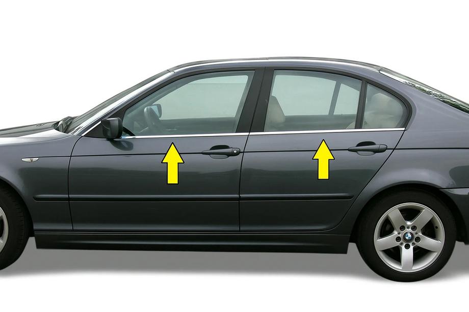 BMW 3 Series E46 1998-2006 Listwy ozdobne okien nierdzewne OmsaLine - Włoska Stal Nierdzewna Zdjęcia 2