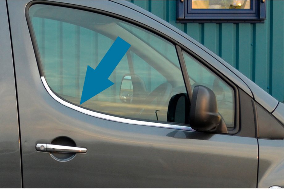 Citroen Berlingo 2008-2018 Listwy Ozdobne Szyb ze Stali Nierdzewnej OmsaLine - Włoska Stal Nierdzewna Image