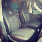 Volkswagen T5 Caravelle 2004-2010 Pokrowce Samochodowe (Skóra Ekologiczna i Tkanina, Premium) Kompletny zestaw wnętrza i przednie fotele (1+1) zdjęcia 7