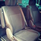 Volkswagen T5 Caravelle 2004-2010 Pokrowce Samochodowe (Skóra Ekologiczna i Tkanina, Premium) Kompletny zestaw wnętrza i przednie fotele (1+1) zdjęcia 6