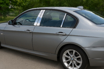 BMW 3 Series E90/E91 2005-2011 Nakładki na słupki drzwi ze stali nierdzewnej zdjęcia 1