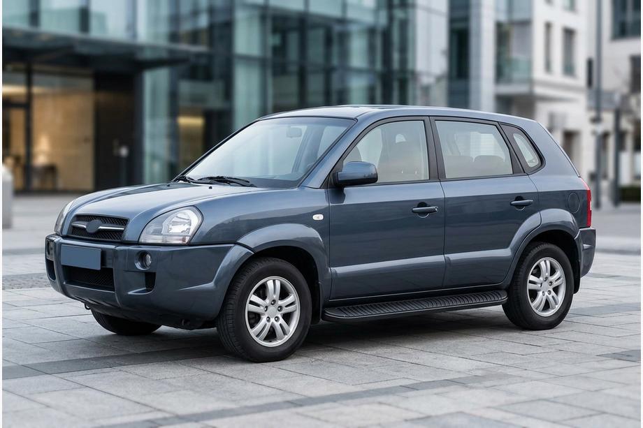 Hyundai Tucson JM 2004- Progi Boczné Tayga Black (2 szt., Aluminium) Image