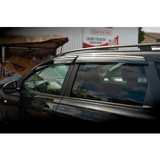 Deflektory szyb z listwą chromowaną (4 szt, Niken) Nissan Qashqai 2007-2010 zdjęcia 3
