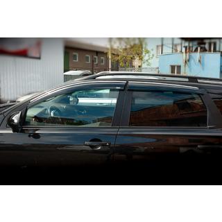Deflektory szyb z listwą chromowaną (4 szt, Niken) Nissan Qashqai 2010-2014 zdjęcia 2