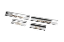 Volkswagen Touareg 2002–2010 Nakładki na progi wewnętrzne stal nierdzewna Carmos (4 szt.) zdjęcia 1