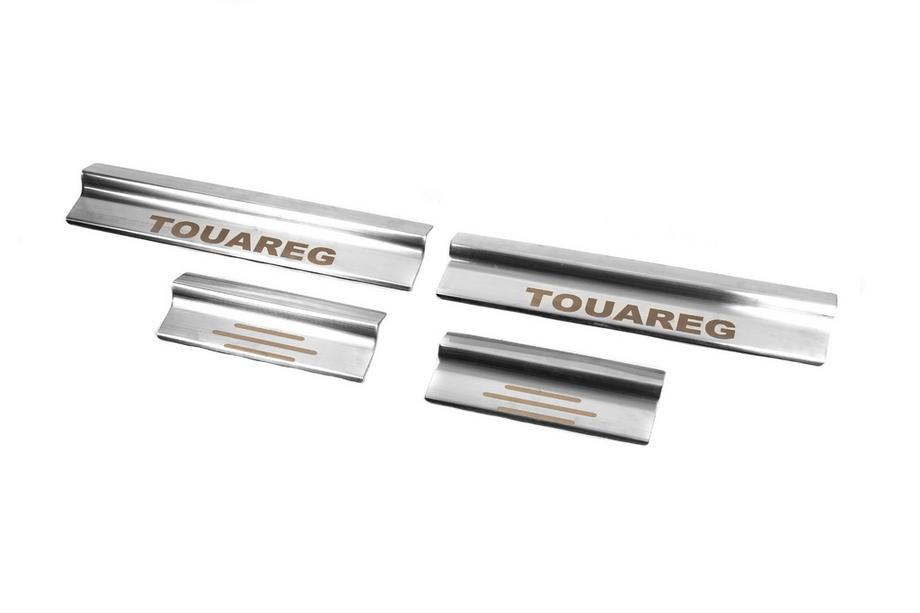 Volkswagen Touareg 2002–2010 Nakładki na progi wewnętrzne stal nierdzewna Carmos (4 szt.) Image