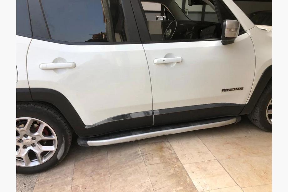 Jeep Renegade 2014- Listwy Drzwiowe Czarny Chrom (4 szt, Stal Nierdzewna) Image