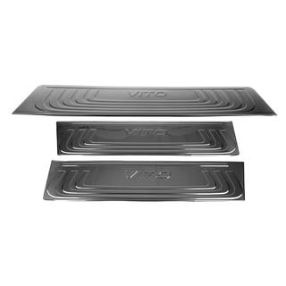 Nakładki progowe wewnętrzne Czarny Chrom (stal nierdzewna) Mercedes Vito/V-class W447 2014- zdjęcia 3