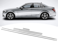 Mercedes C-class W204 2007-2015 Chromowane nakładki na listwy szyb (6 szt, stal nierdzewna) zdjęcia 2