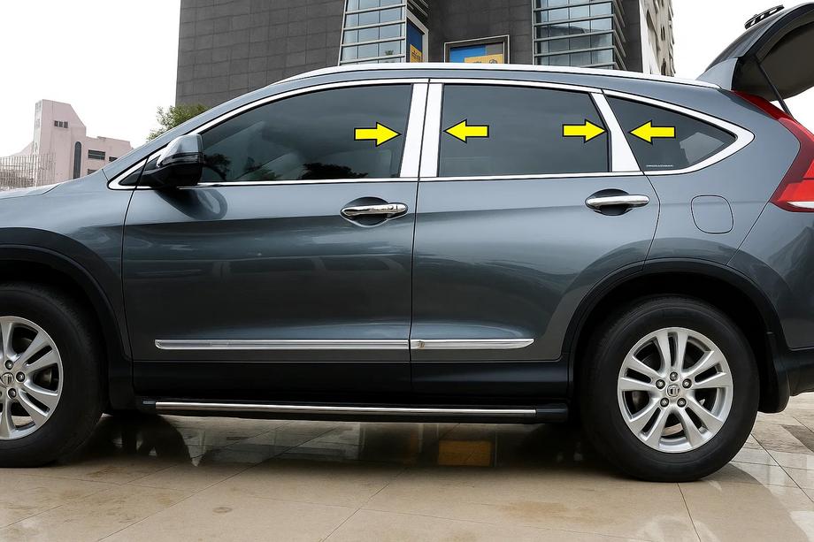 Honda CRV 2012-2016 Listwy Słupków Drzwi ze Stali Nierdzewnej (6 szt.) Image