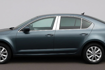 Skoda Octavia III A7 2013-2019 Listwy Słupków Drzwi ze Stali Nierdzewnej (6 szt.) zdjęcia 1