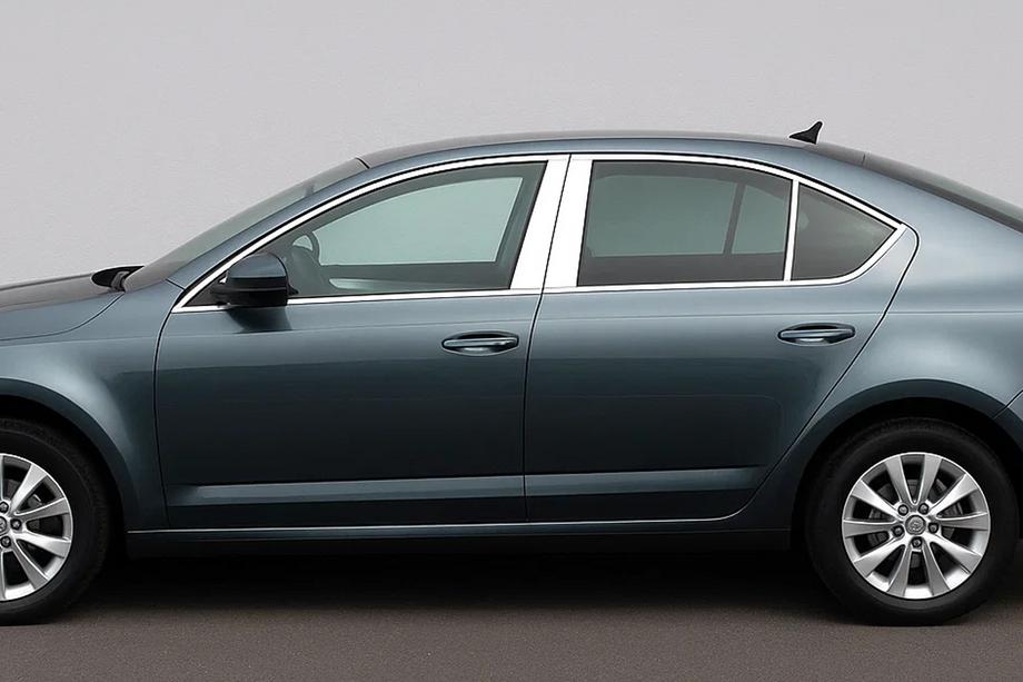 Skoda Octavia III A7 2013-2019 Listwy Słupków Drzwi ze Stali Nierdzewnej (6 szt.) Image