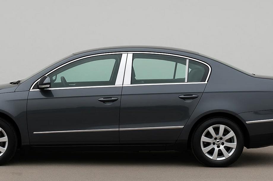Volkswagen Passat B6 2006-2012 Listwy słupków drzwi ze stali nierdzewnej (SD) Image