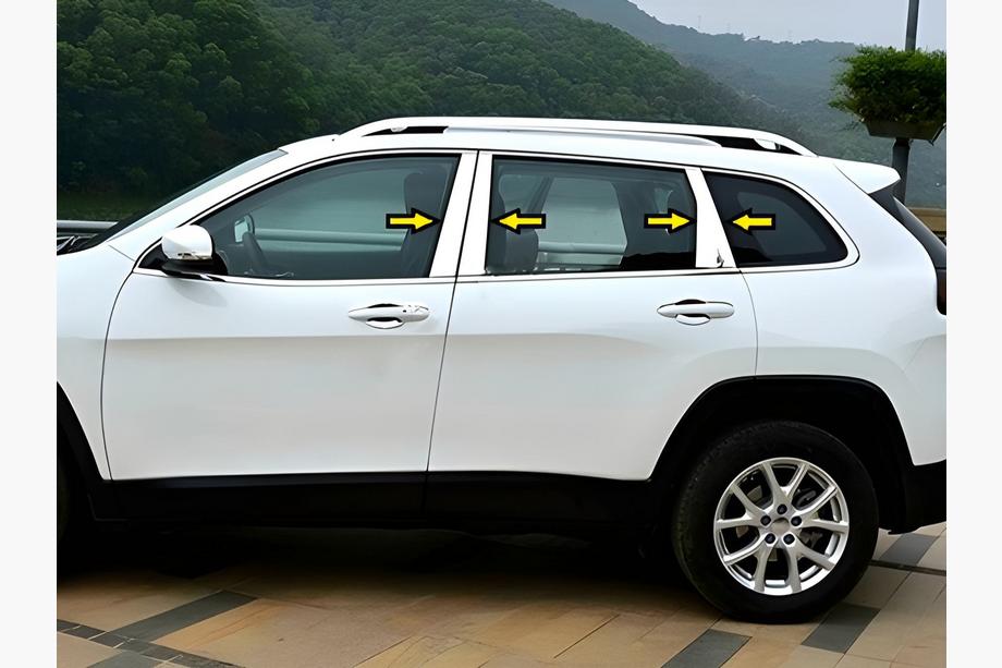 Jeep Cherokee KL 2013- Listwy Słupków Drzwi ze Stali Nierdzewnej Image
