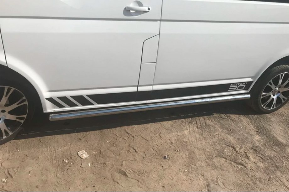Volkswagen T6 2015-2024 Rury Boczne (2 szt., Stal Nierdzewna) 70mm, Długa Baza Zdjęcia 8