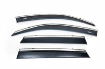 Skoda Rapid 2012-2019 Deflektory szyb z chromowaną listwą SD (4 szt, Niken) zdjęcia 8