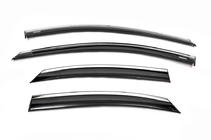 Ford Focus II 2008-2011 Deflektory szyb z chromowaną listwą SD/HB (4 szt, Niken) zdjęcia 1