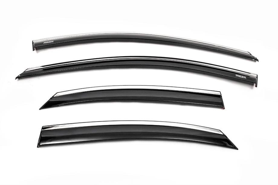 Ford Focus II 2008-2011 Deflektory szyb z chromowaną listwą SD/HB (4 szt, Niken) Image